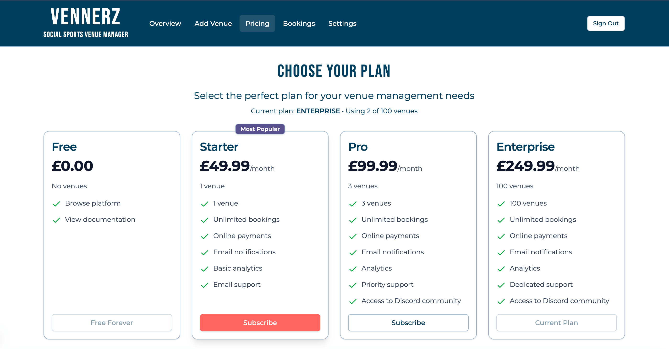 Subscription plan selection